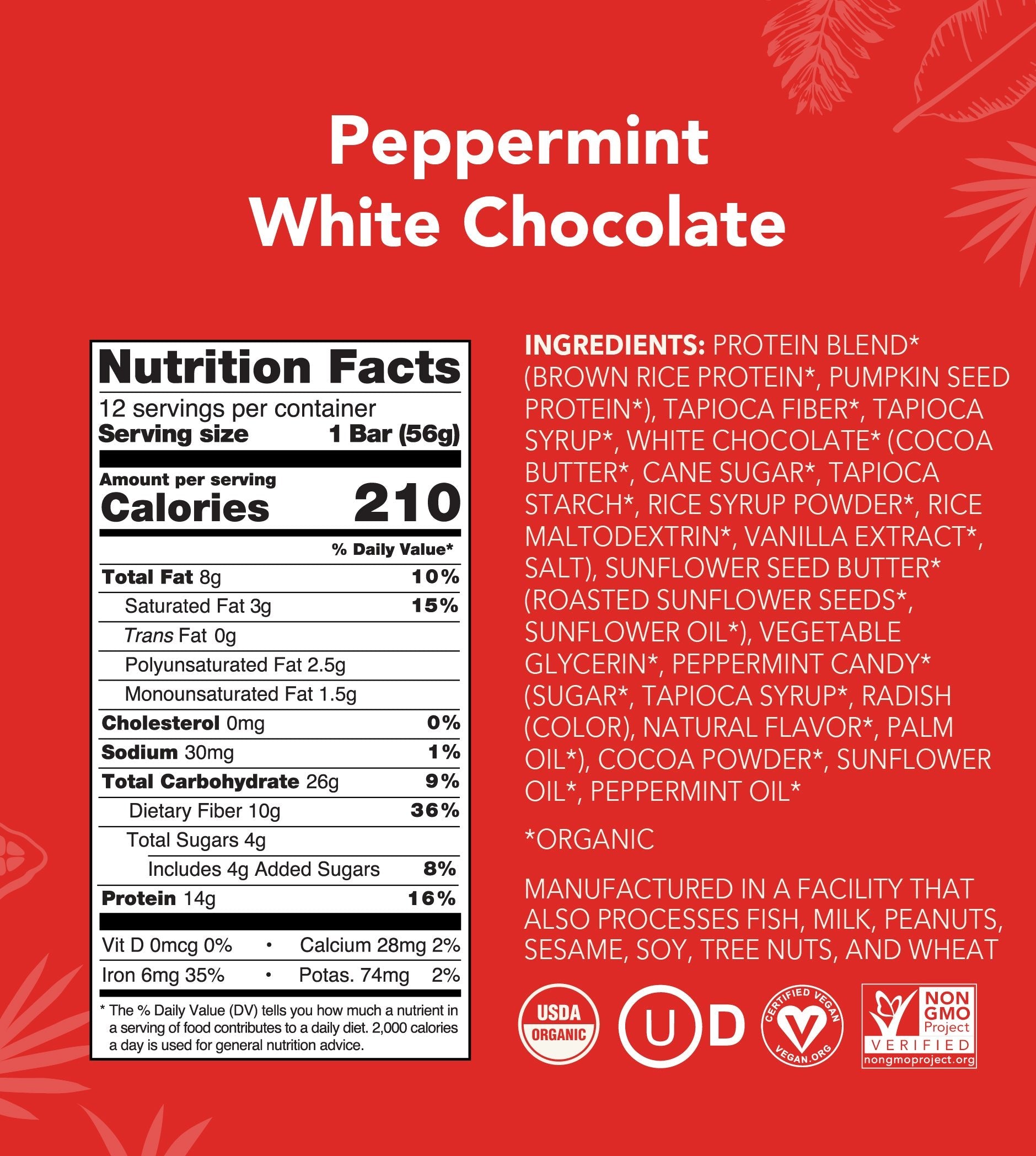 Peppermint White Chocolate - Protein Bars (Out of stock)