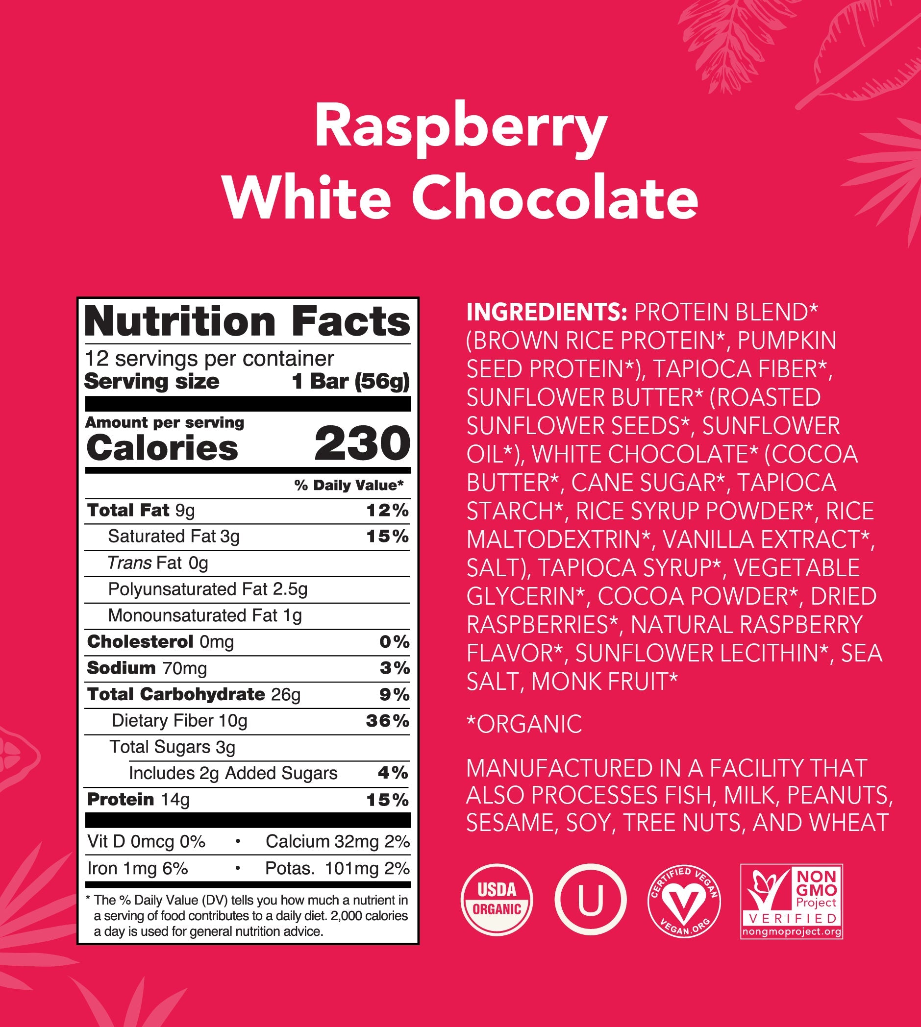 Raspberry White Chocolate - Protein Bars (Out of Stock)